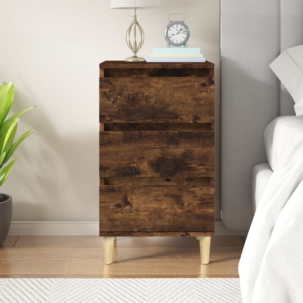 Bedside Table - MONTGOMERY Sam Nightstand Smoked Oak 40cm - Sid & Sam
