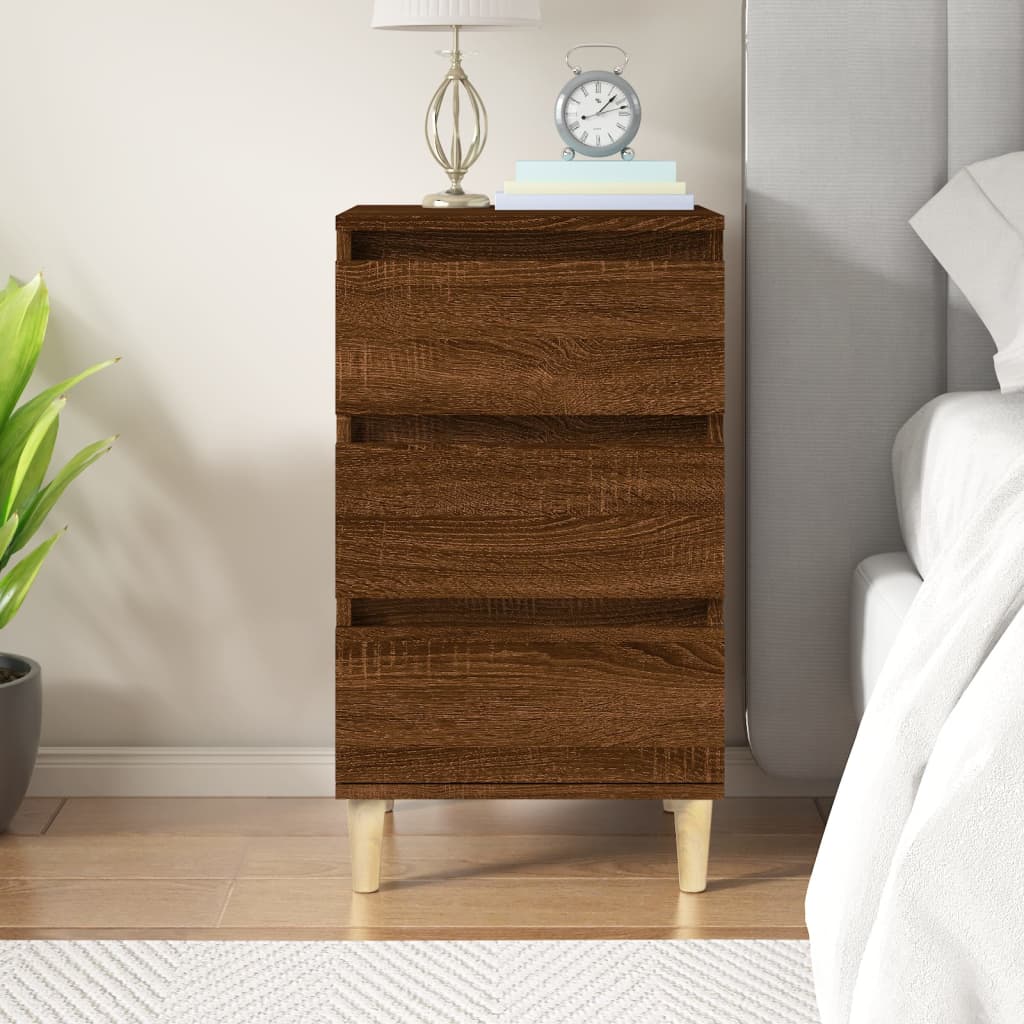 Bedside Table - MONTGOMERY Nightstand Brown Oak 40cm - Sid & Sam