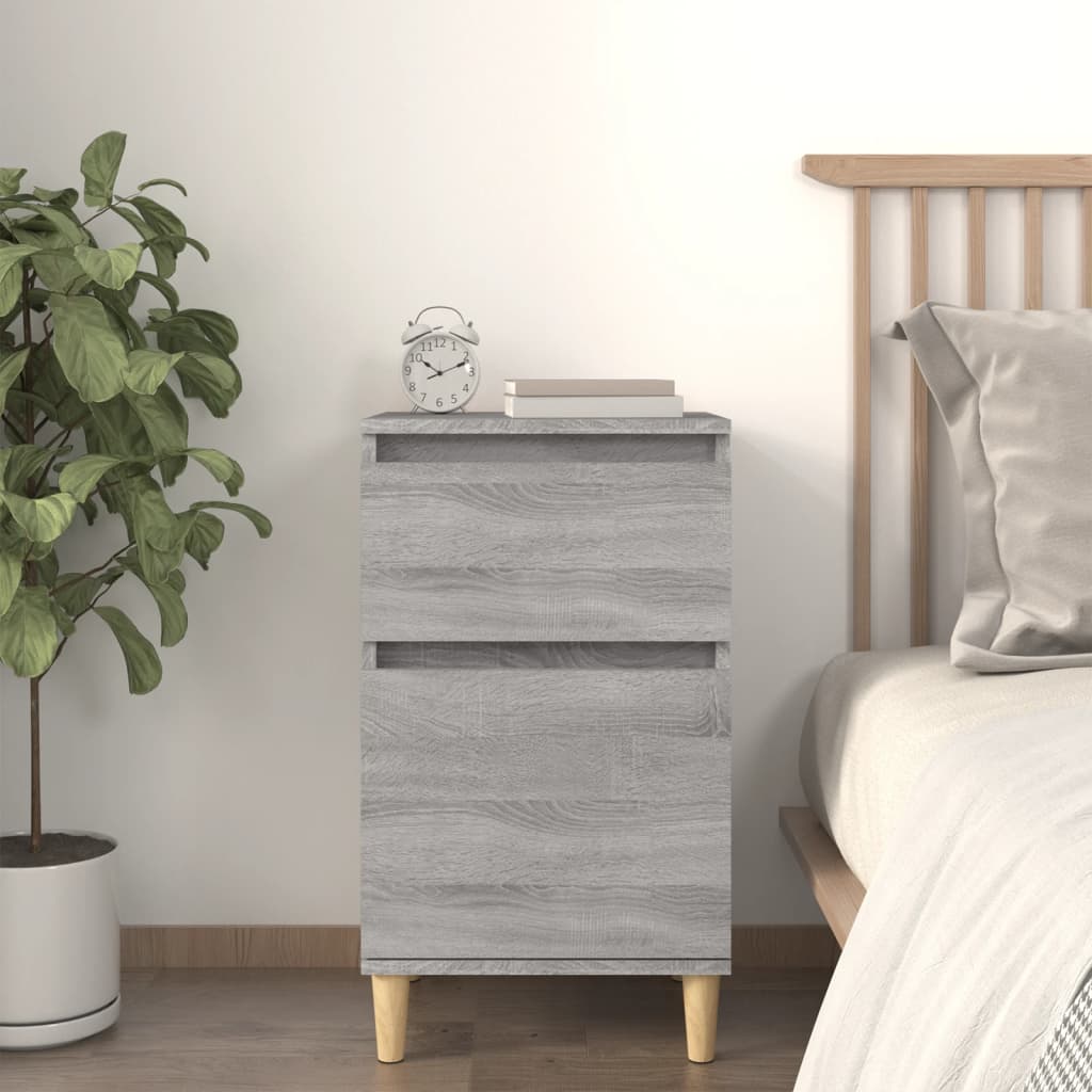 Bedside Table - MONROE Ben Nightstand Grey Sonoma 40cm - Millennium Furniture