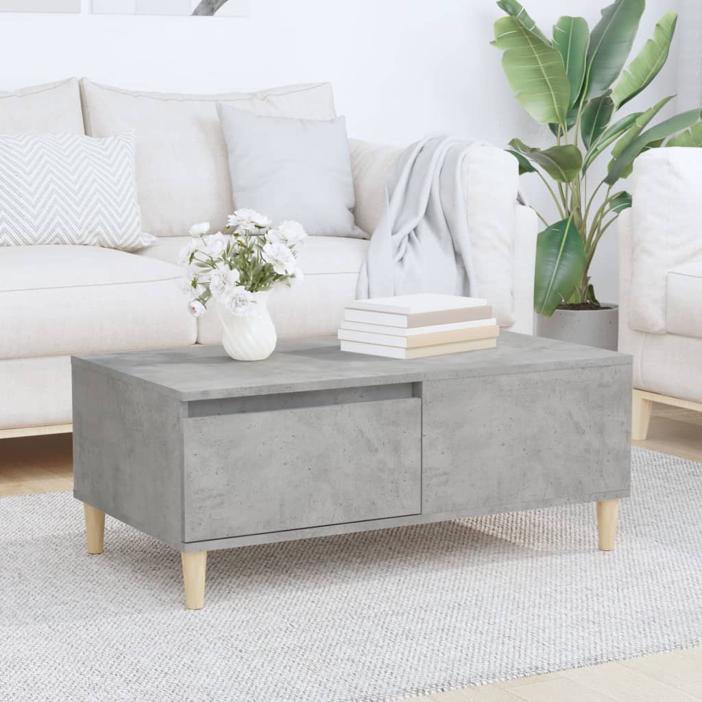 Coffee Table Concrete Grey 90x50x36.5 cm Engineered Wood - Merlin Deals