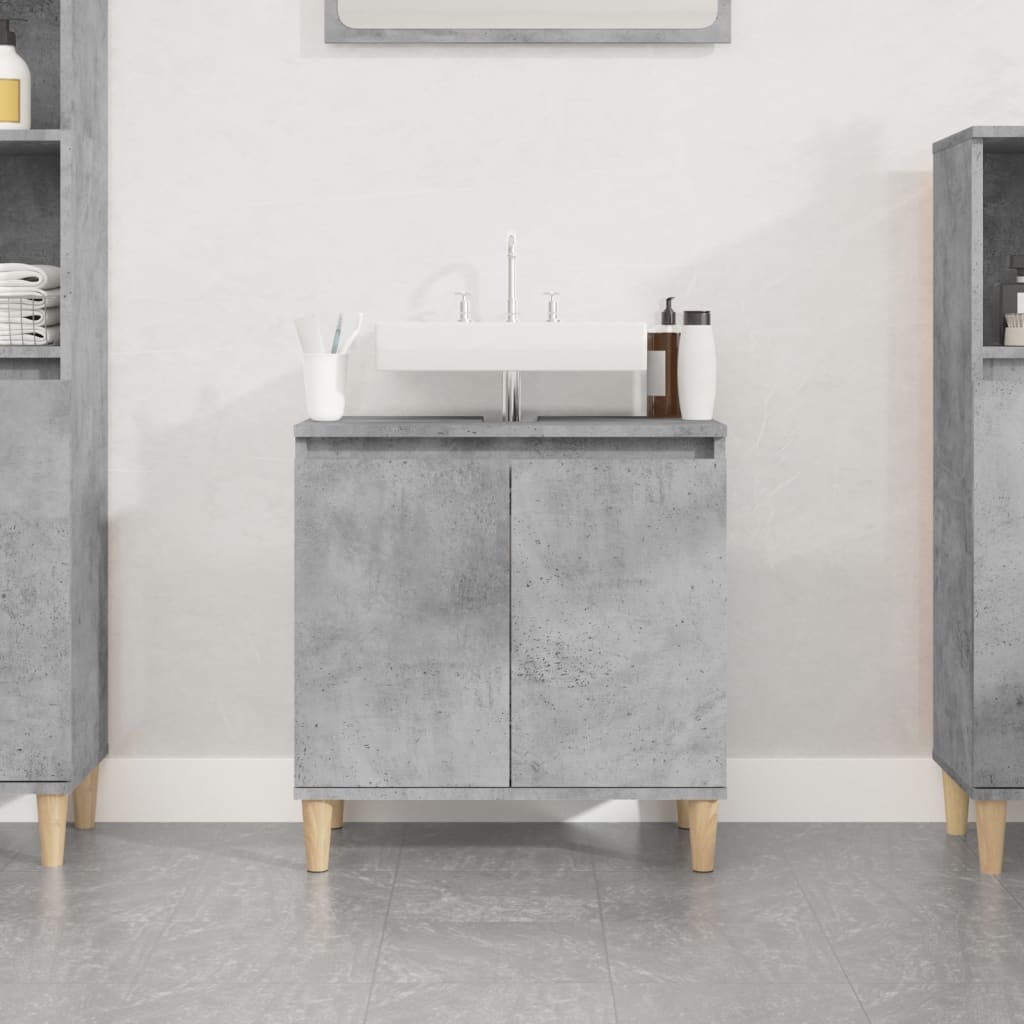 Sink Cabinet Concrete Grey 58x33x60 cm Engineered Wood - Tyrell & Tyrell