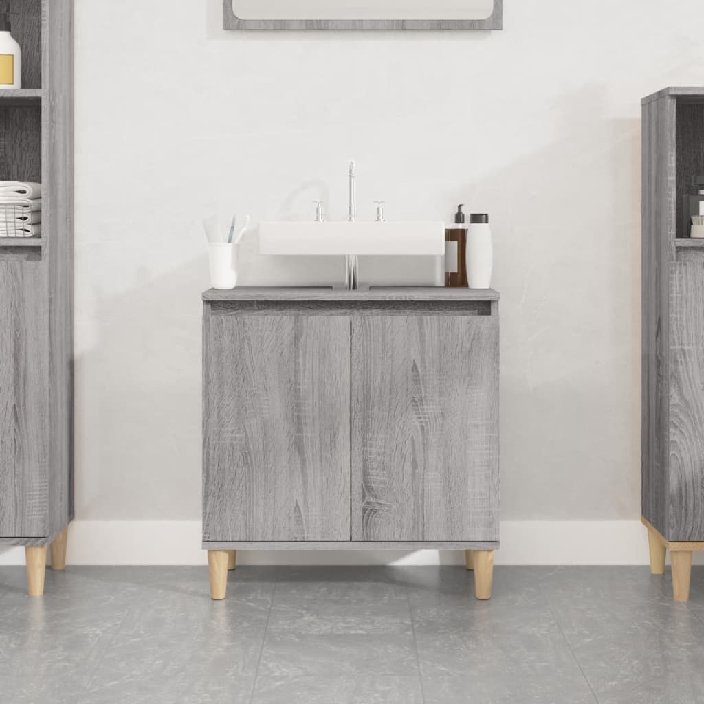 Sink Cabinet Grey Sonoma 58x33x60 cm Engineered Wood - Sid & Sam