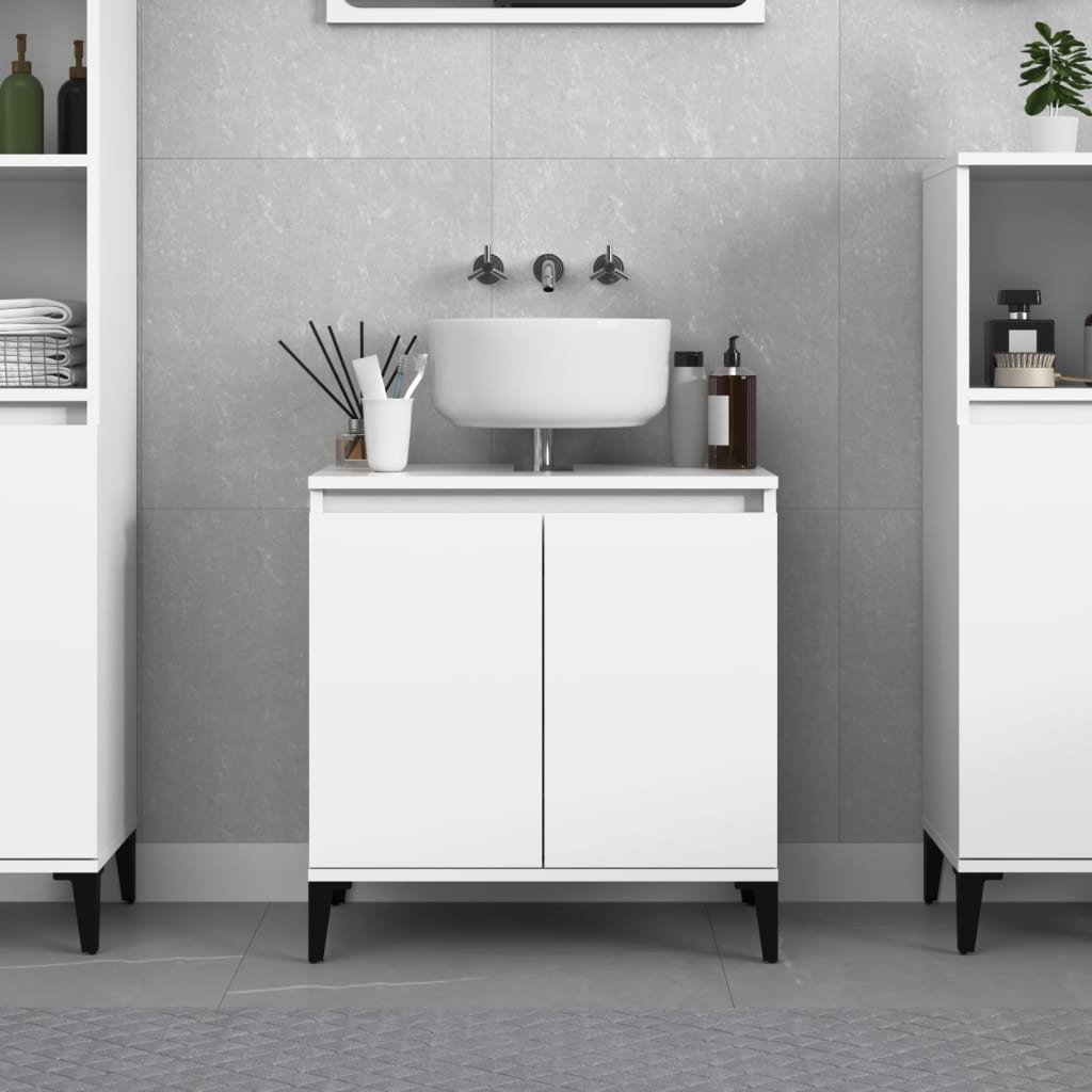 Sink Cabinet White 58x33x60 cm Engineered Wood - Sid & Sam