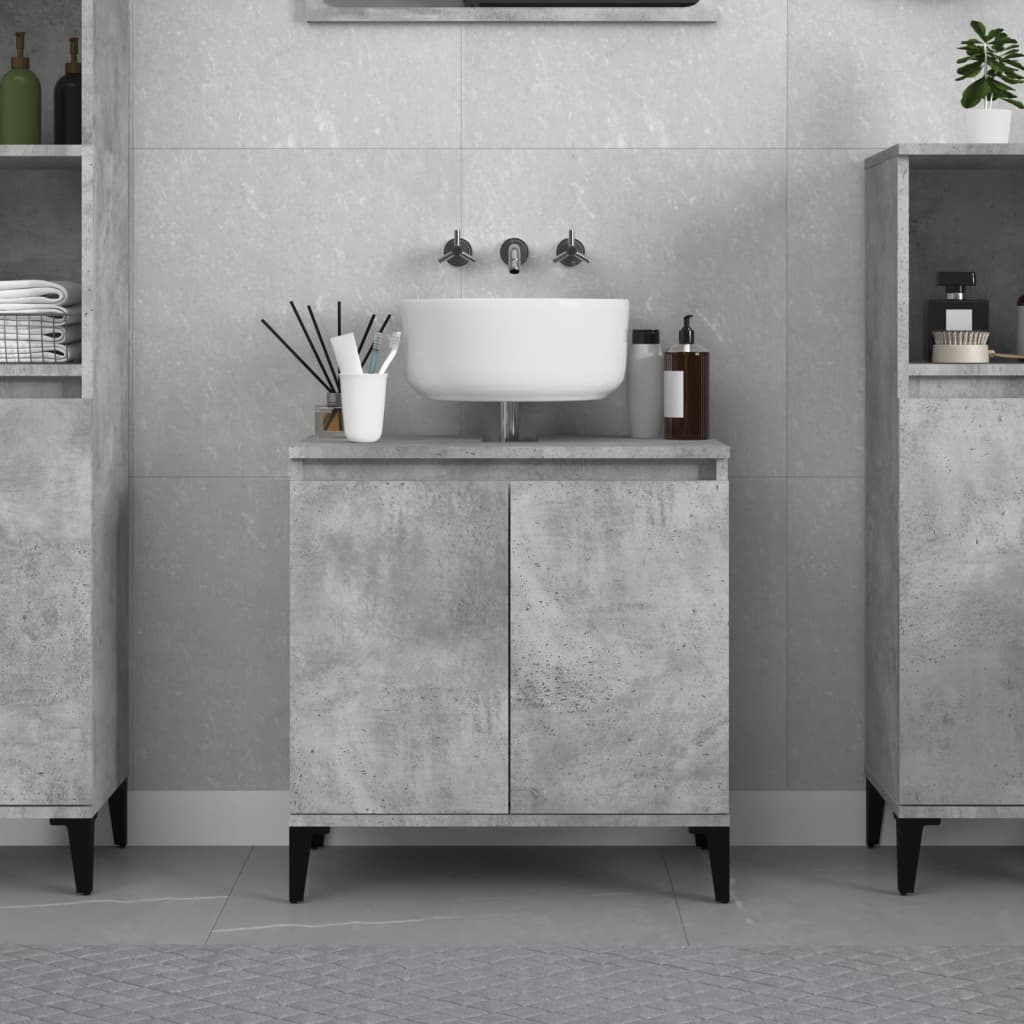 Sink Cabinet Concrete Grey 58x33x60 cm Engineered Wood - Casper Homes