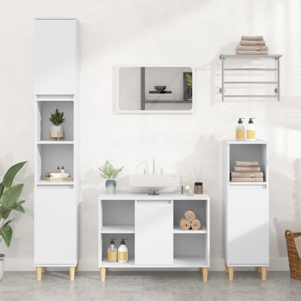 Sink Cabinet White 80x33x60 cm Engineered Wood - Millennium Furniture