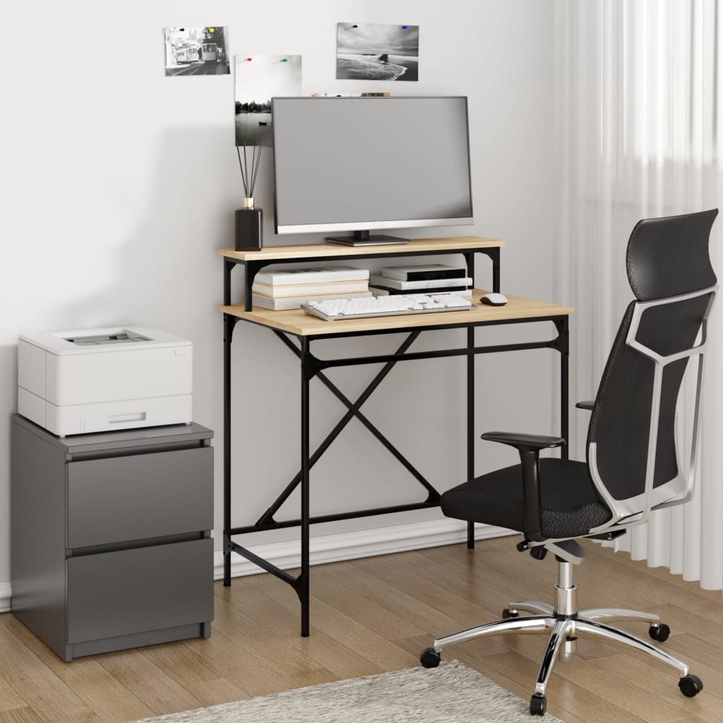 Desk Sonoma Oak 80x50x90 cm Engineered Wood and Iron - Merkel Designers