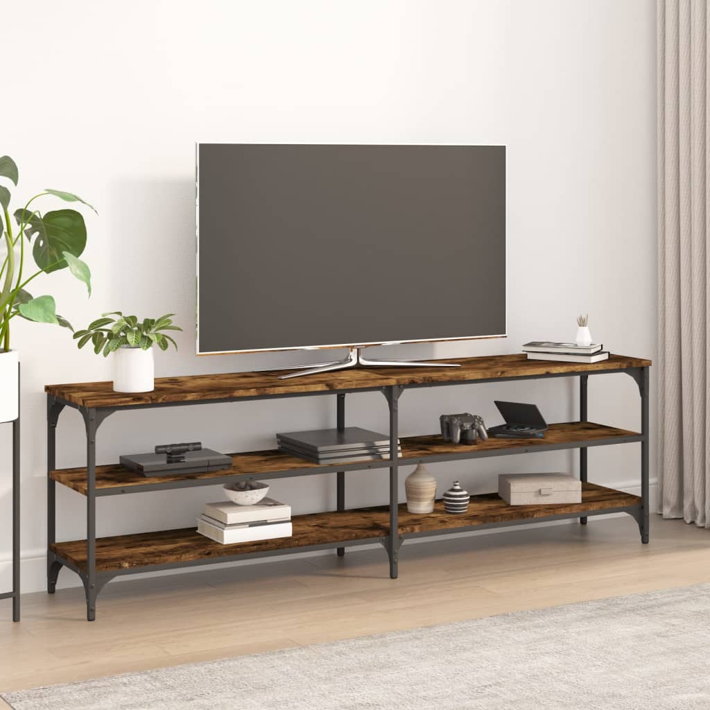 TV Cabinet Smoked Oak 160x30x50 cm Engineered Wood - Millennium Furniture
