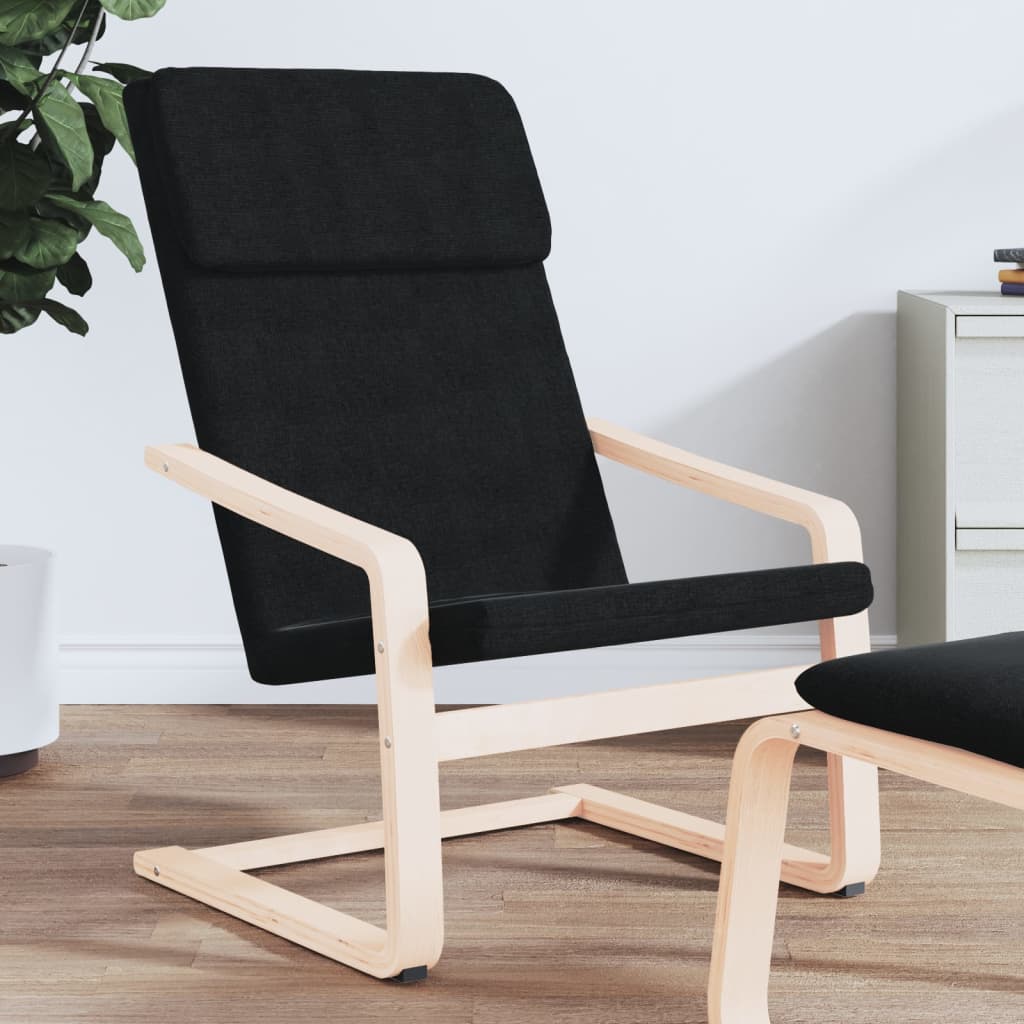 Relaxing Chair - Black Fabric - Decor Base