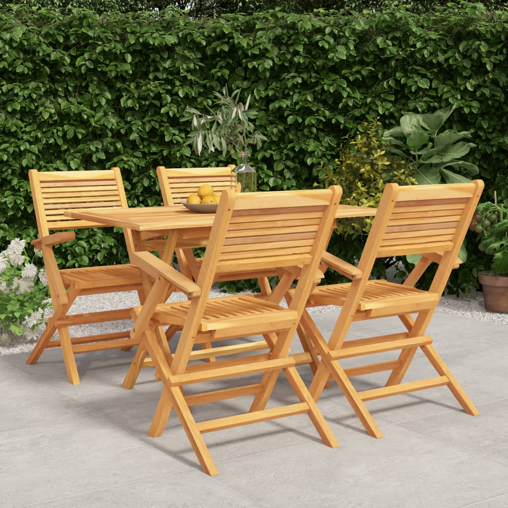 5 Piece Garden Dining Set Solid Wood Teak - Merkel Designers
