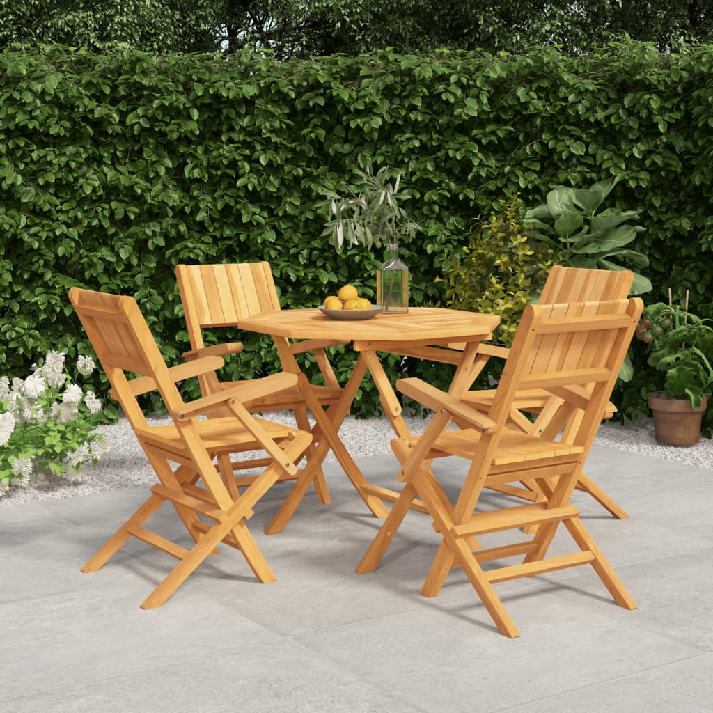 5 Piece Garden Dining Set Solid Wood Teak - The Home Maker