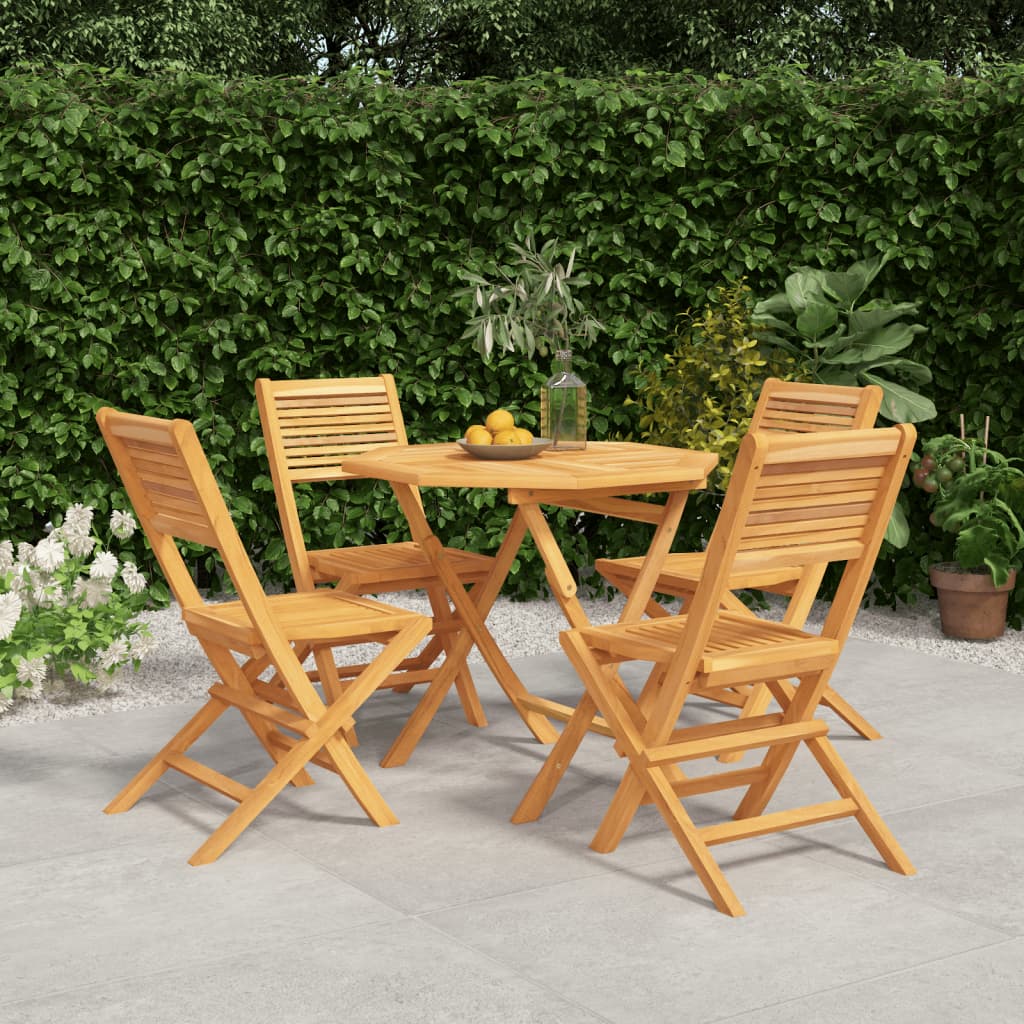 5 Piece Garden Dining Set Solid Wood Teak - Merlin Deals