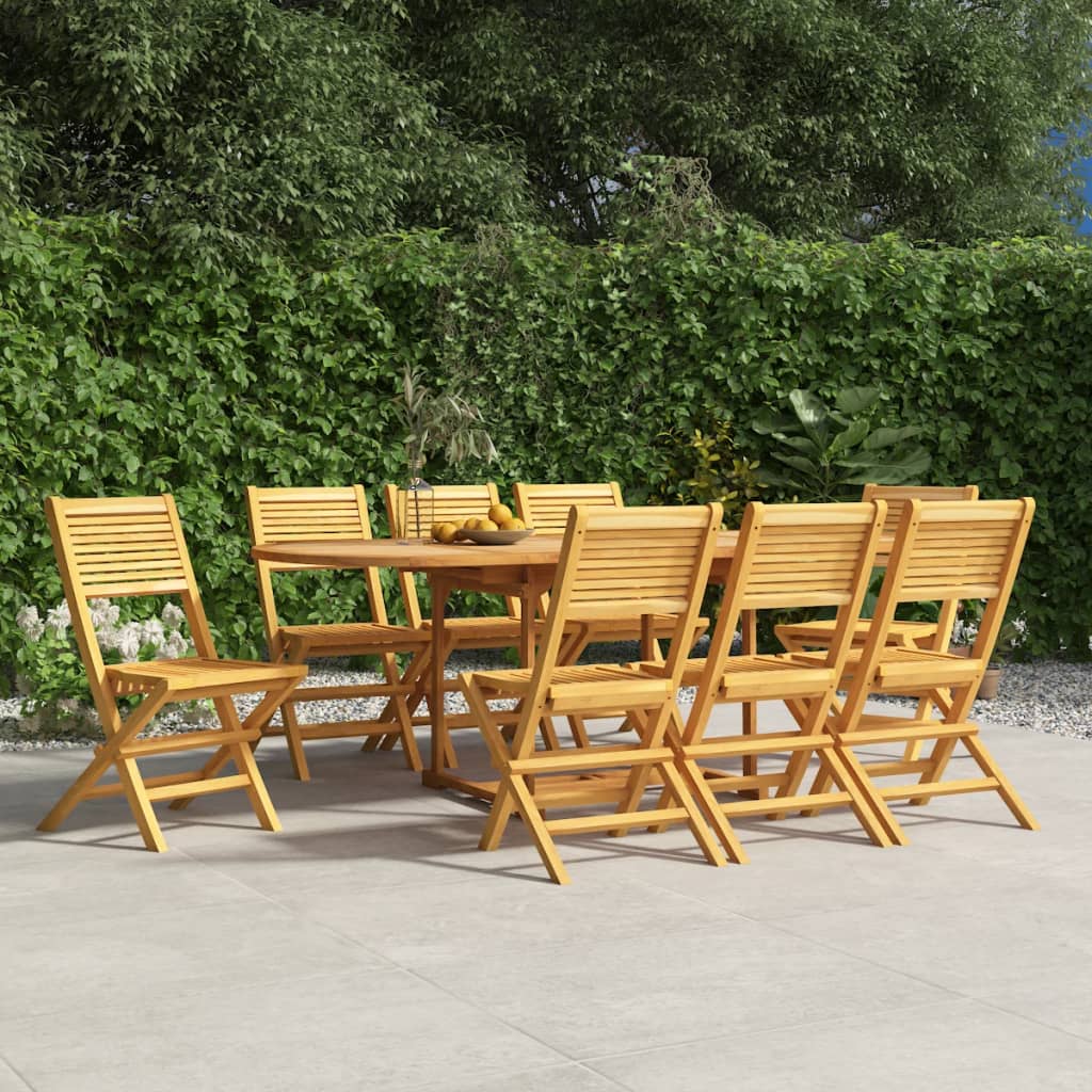 Folding Garden Chairs 8 pcs 47x62x90 cm Solid Wood Teak - Brittle & Co