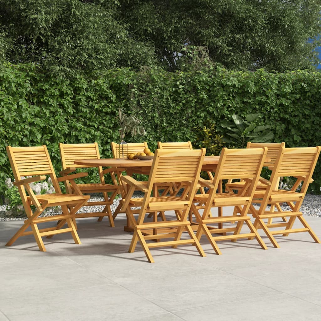 Folding Garden Chairs 8 pcs 55x62x90 cm Solid Wood Teak - Unbeatable Bargains
