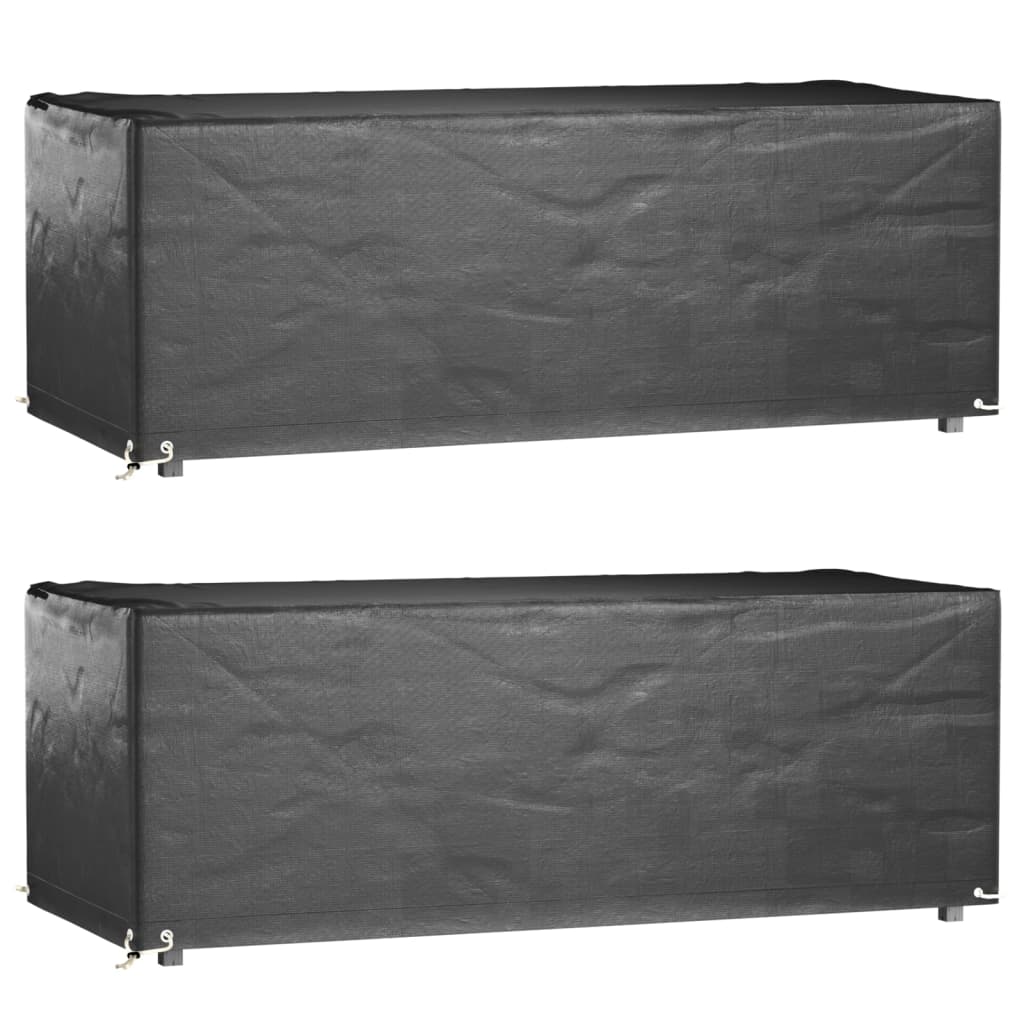 Garden Furniture Covers 2 pcs 8 Eyelets 192x82x65 cm Rectangular - Merlin Deals