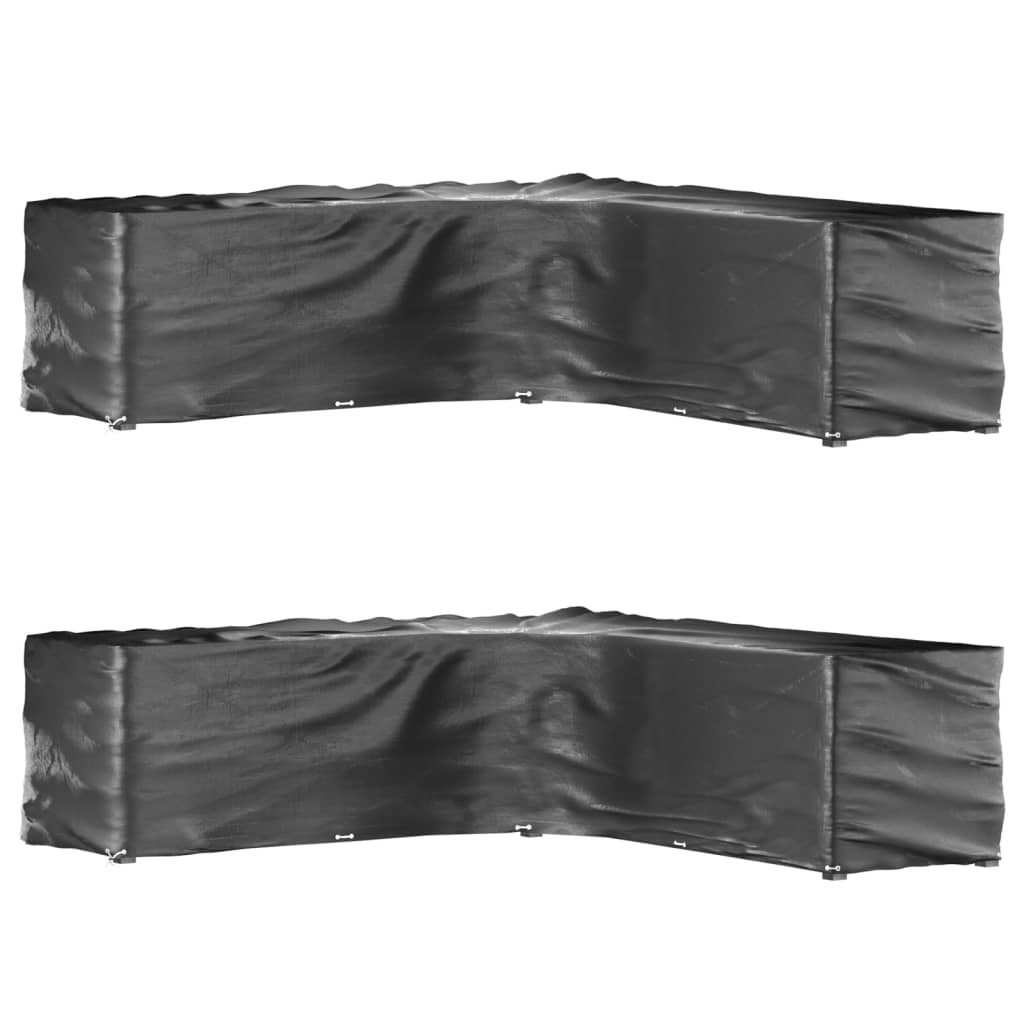 L-Shaped Garden Furniture Covers 2 pcs 20 Eyelets 300x300x90 cm - Decor Base