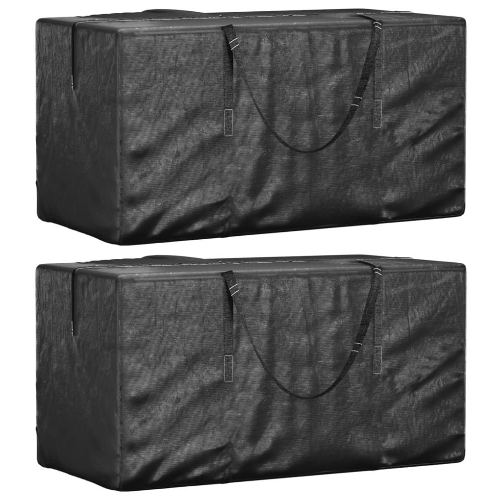 Garden Cushion Storage Bags 2 pcs Black 150x75x75 cm Polyethylene - Tyrell & Tyrell