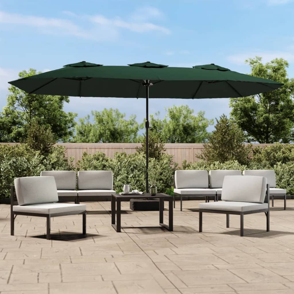 Double-Head Parasol Green 449x245 cm - R and M Furniture