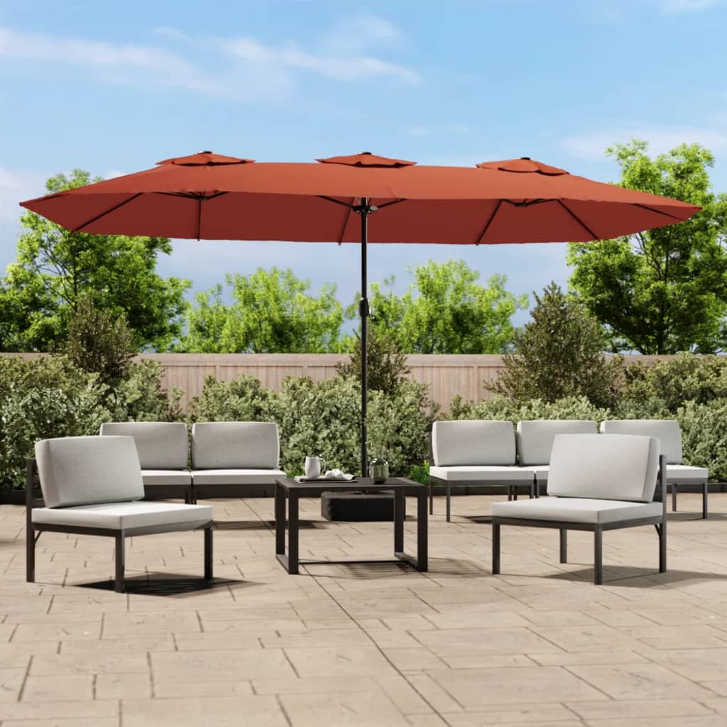 Double-Head Parasol Terracotta 449x245 cm - Millennium Furniture