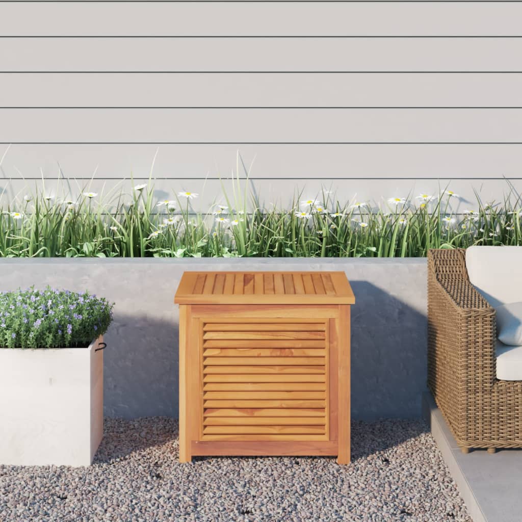 Garden Storage Box with Bag 60x50x58 cm Solid Wood Teak - Sid & Sam