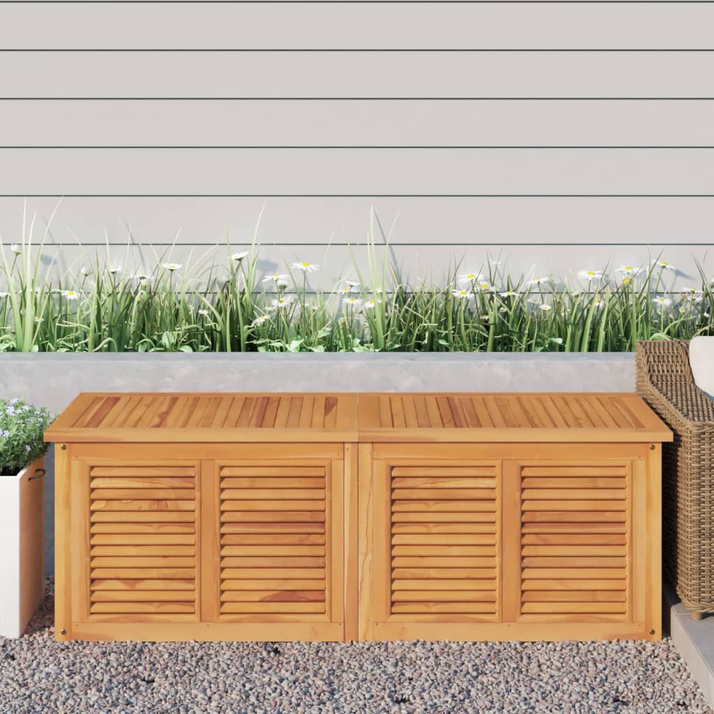 Garden Storage Box with Bag 150x50x53 cm Solid Wood Teak - Style and Chic