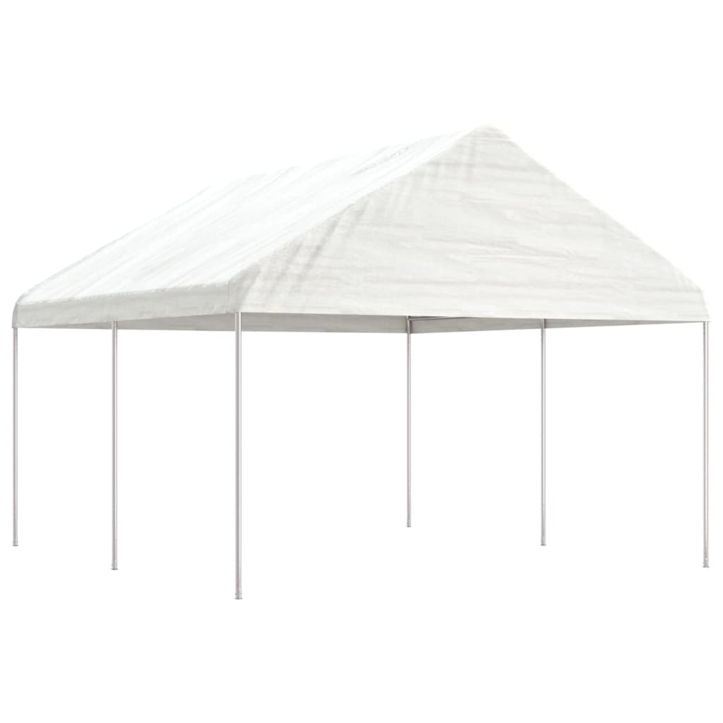 Gazebo with Roof White 4.46x4.08x3.22 m Polyethylene - Unbeatable Bargains