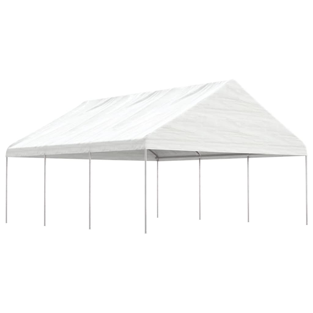 Gazebo with Roof White 6.69x5.88x3.75 m Polyethylene - Sid & Sam