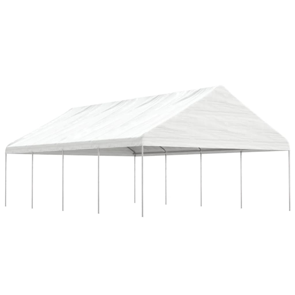 Gazebo with Roof White 8.92x5.88x3.75 m Polyethylene - Sid & Sam