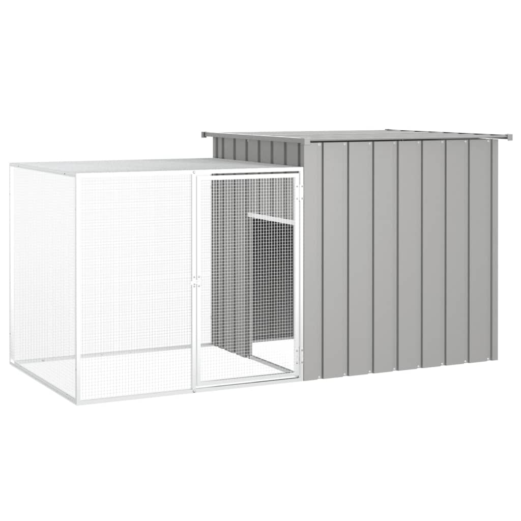 Rabbit Cage Grey 200x91x100 cm Galvanised Steel - The Home Maker