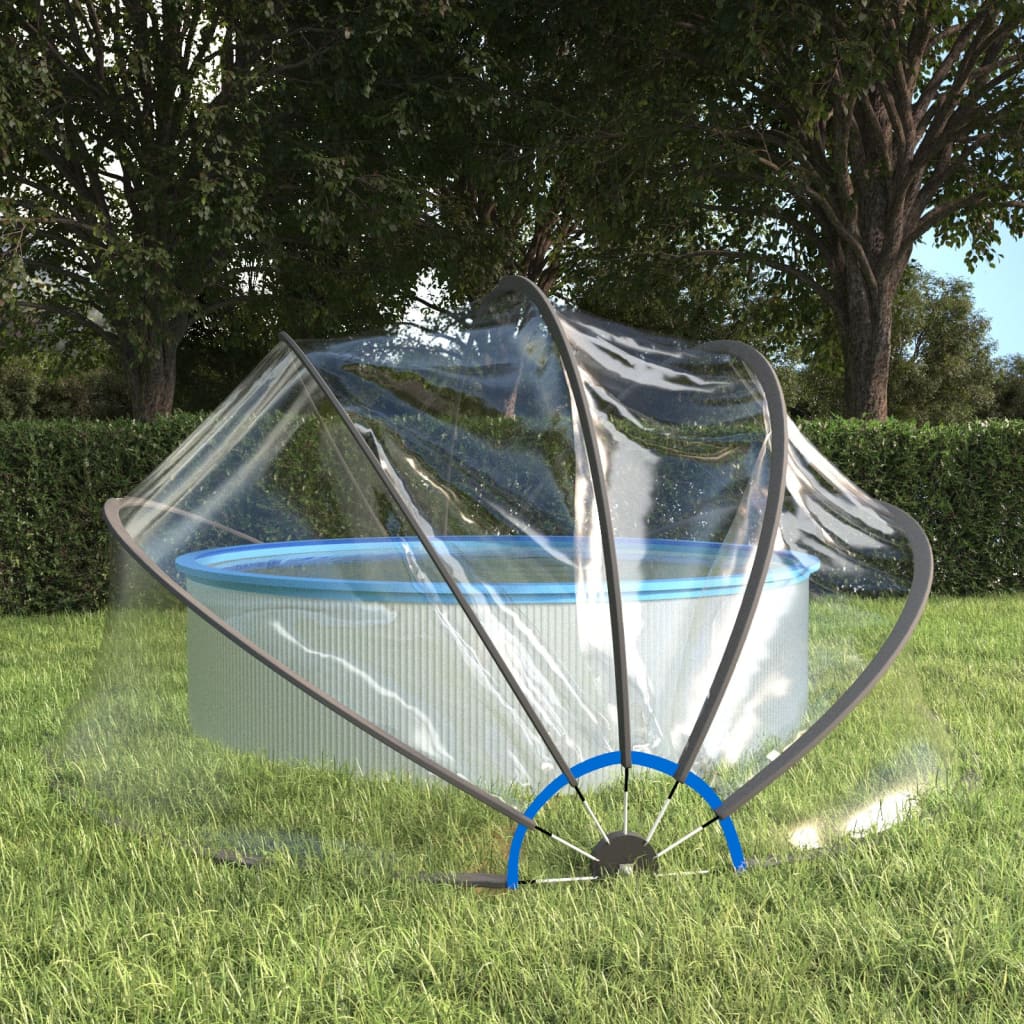 Pool Dome Round 406x203 cm PVC - Unbeatable Bargains