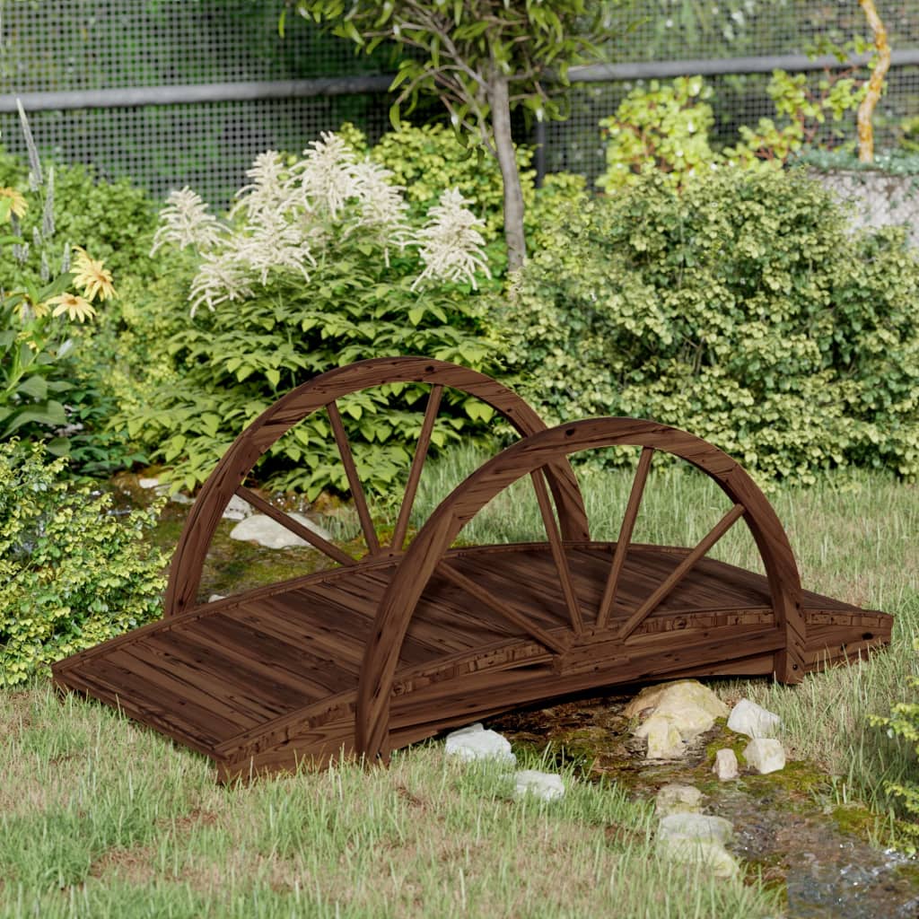 Garden Bridge with Half-wheel 99x50x38 cm Solid Wood Fir - Merkel Designers
