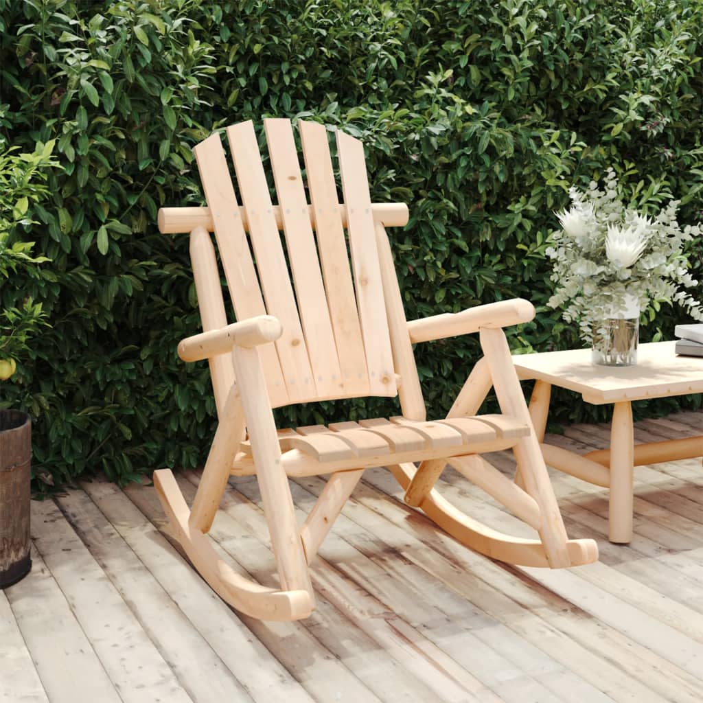 Garden Rocking Chair 69x96x101 cm Solid Wood Spruce - Brittle & Co