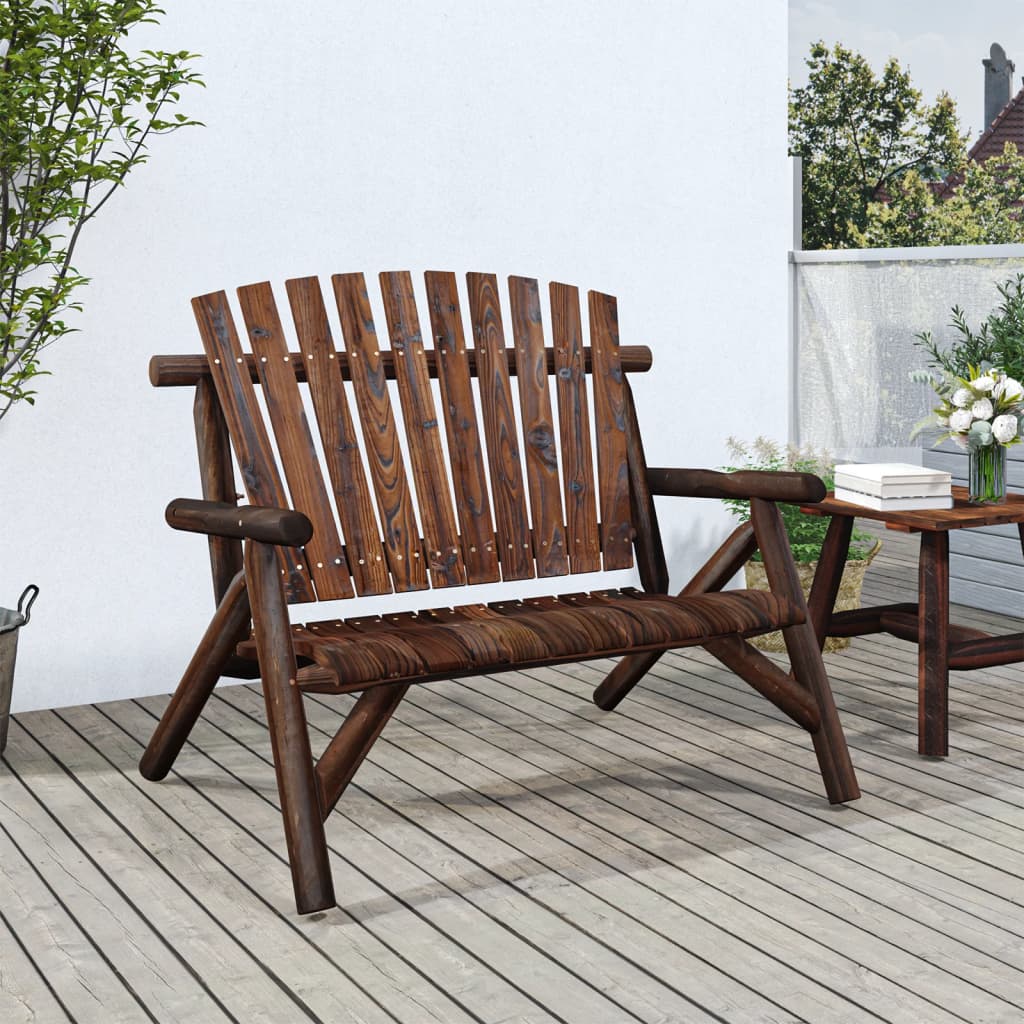 2-Seater Garden Bench 119x85x98 cm Solid Wood Spruce - Millennium Furniture