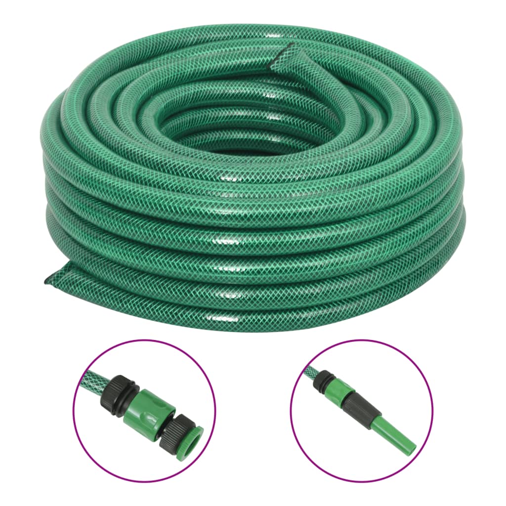 Garden Hose with Fitting Set Green 0.9" 10 m PVC - Tyrell & Tyrell
