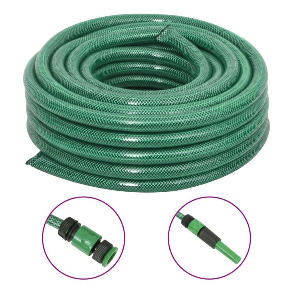 Garden Hose with Fitting Set Green 0.9" 30 m PVC - Millennium Furniture