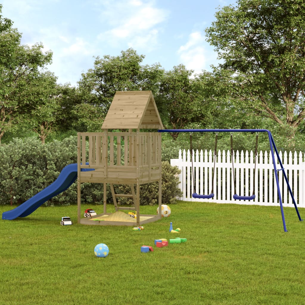 Outdoor Playset Impregnated Wood Pine - Sid & Sam