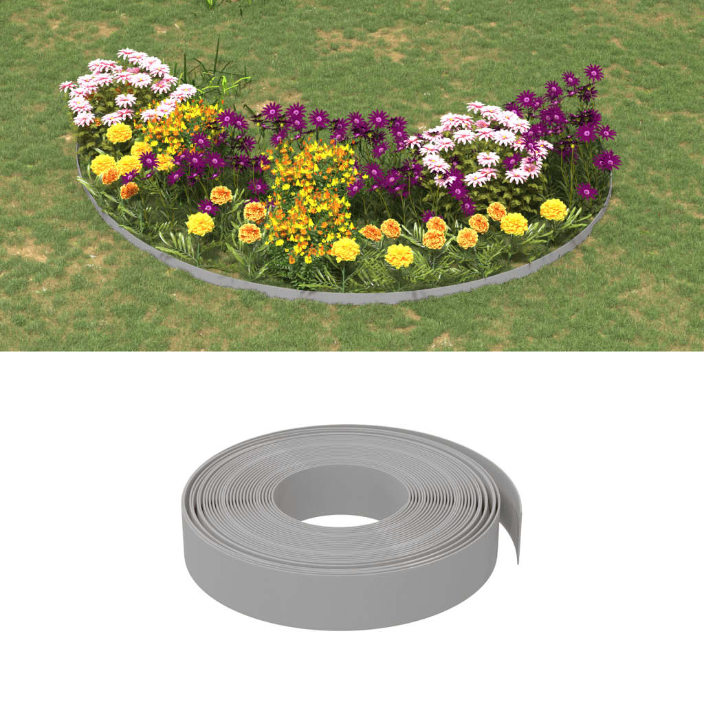 Garden Edgings 3 pcs Grey 10 m 10 cm Polyethylene - Millennium Furniture