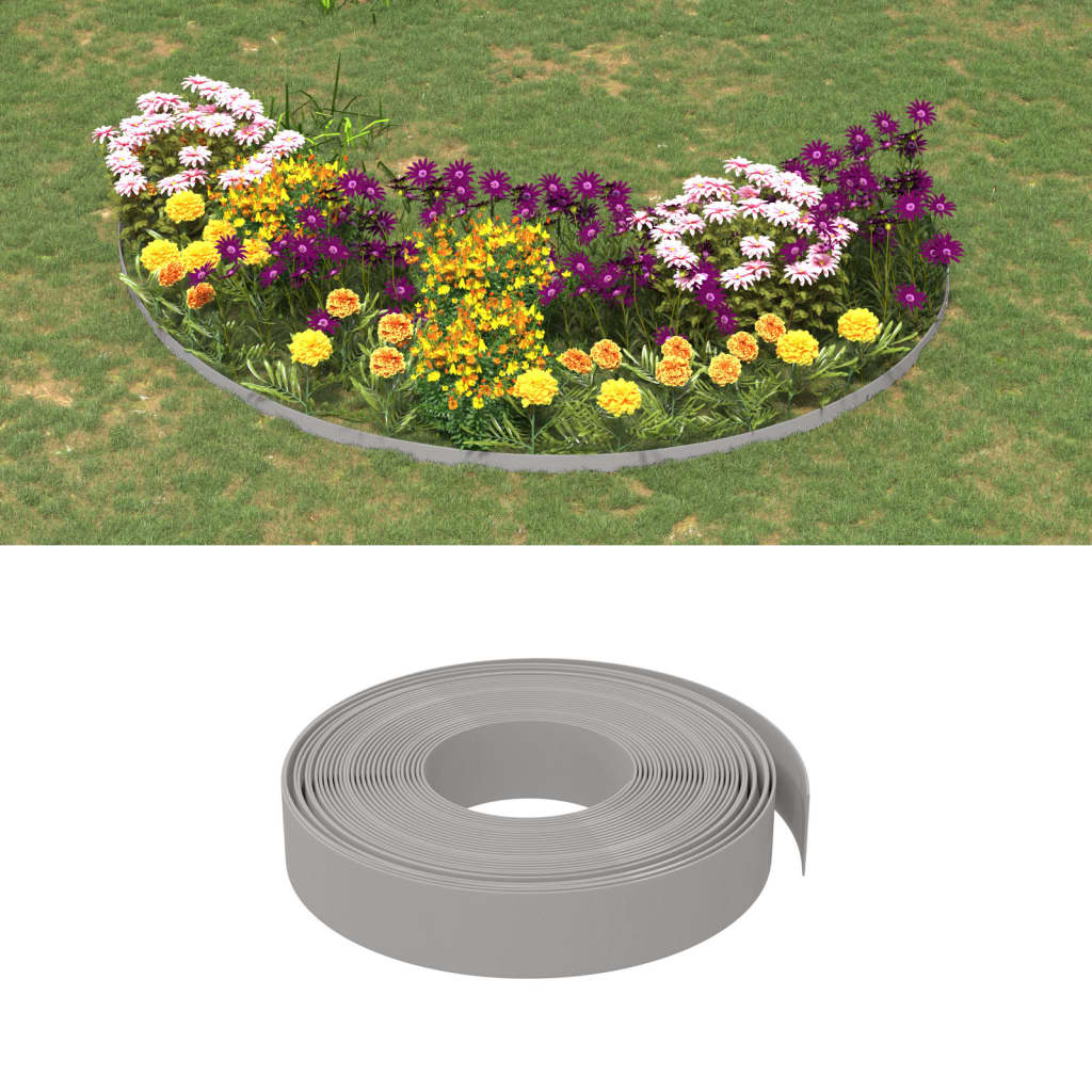 Garden Edgings 5 pcs Grey 10 m 10 cm Polyethylene - Sid & Sam