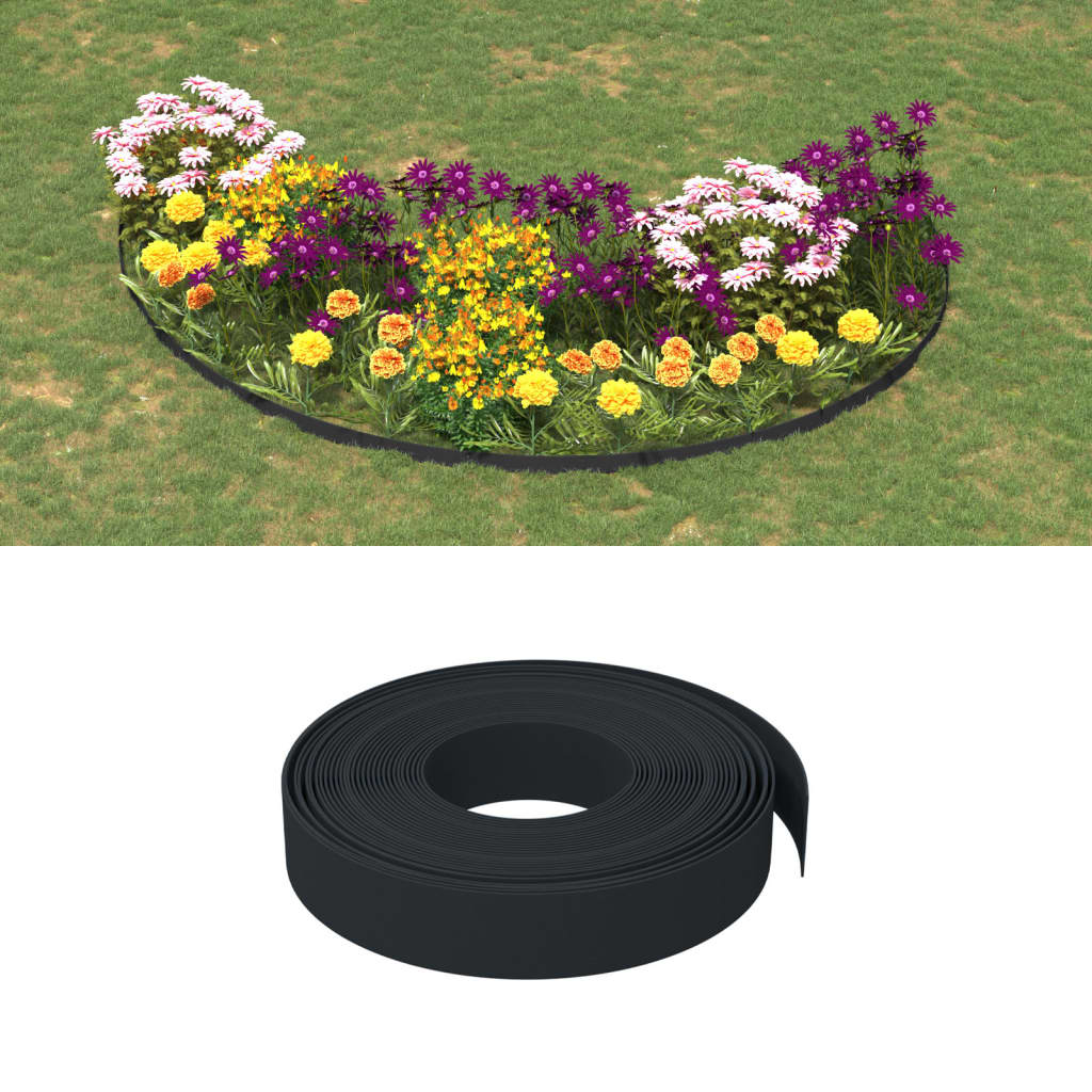 Garden Edgings 5 pcs Black 10 m 10 cm Polyethylene - Style and Chic