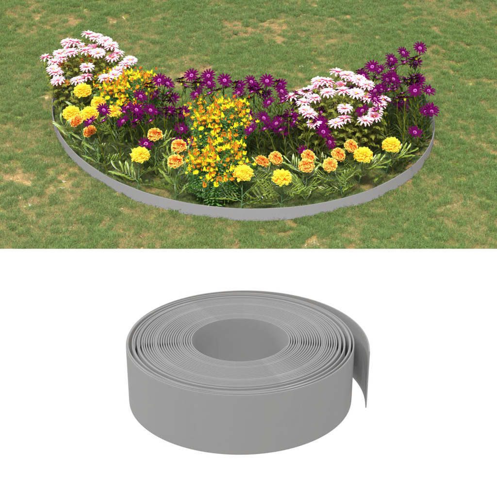 Garden Edgings 2 pcs Grey 10 m 15 cm Polyethylene - Casper Homes