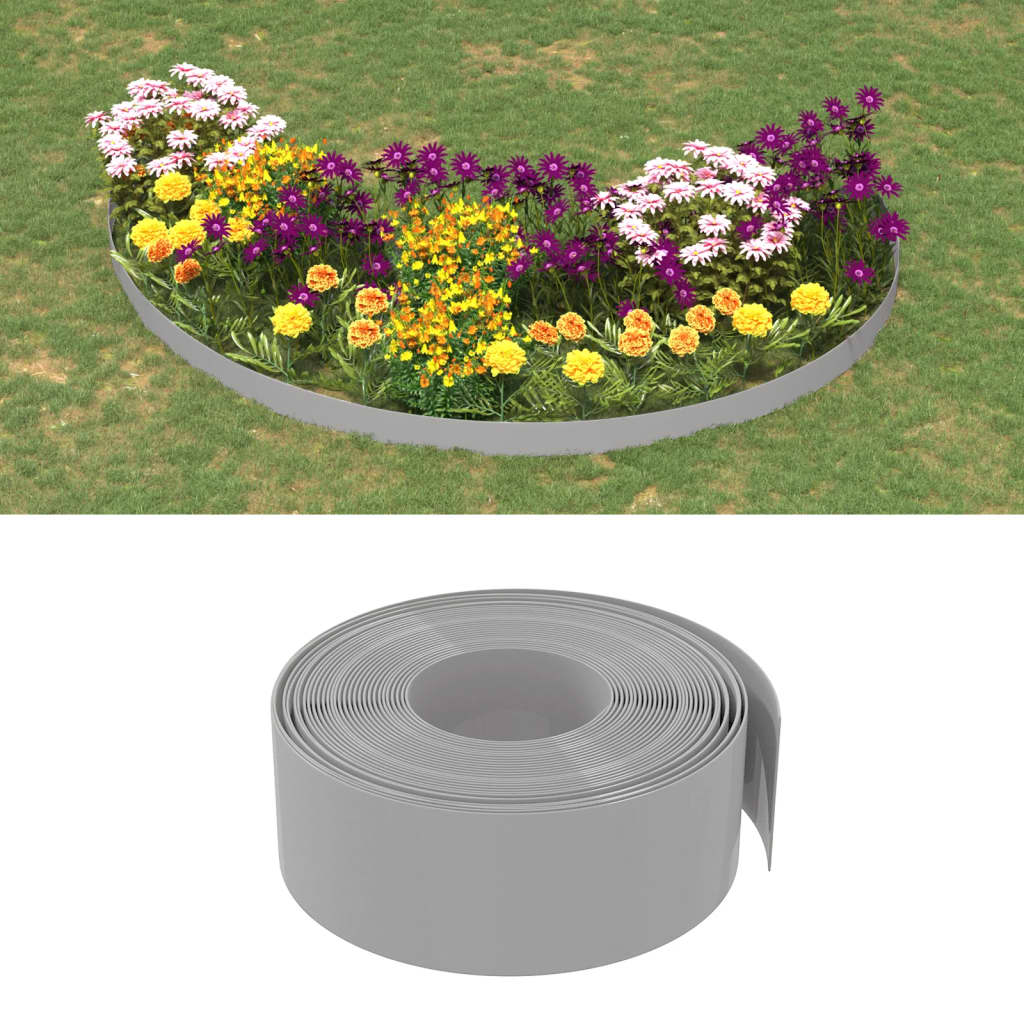 Garden Edgings 4 pcs Grey 10 m 20 cm Polyethylene - Sid & Sam