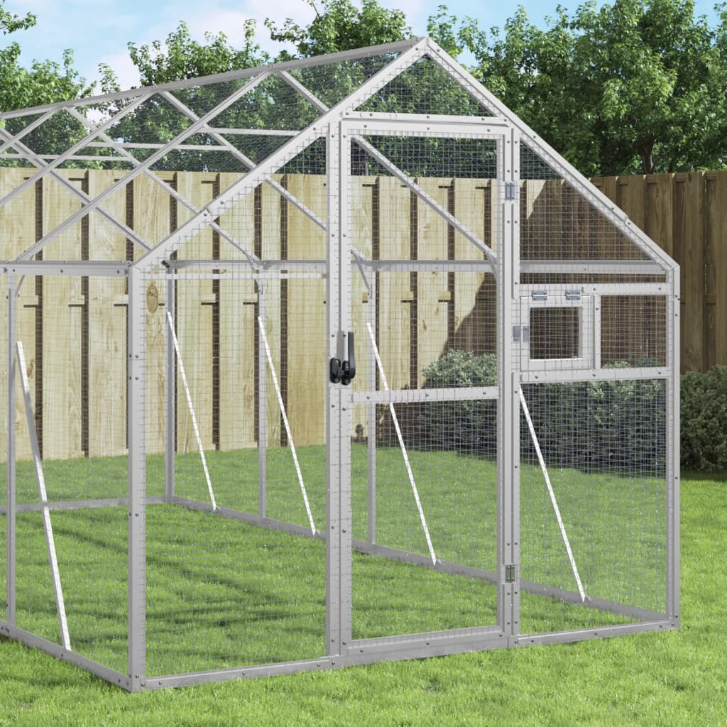 Aviary Silver 1.79x6x1.85 m Aluminium - Sid & Sam