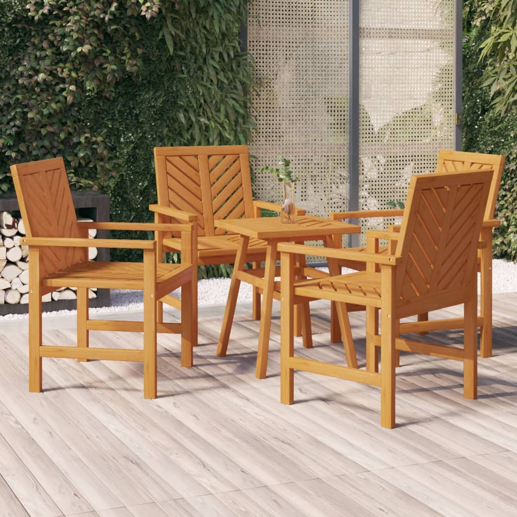 Garden Dining Chairs 4 pcs Solid Wood Acacia - Tyrell & Tyrell