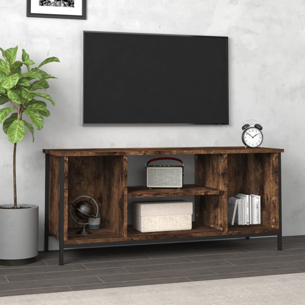 TV Cabinet Smoked Oak 102x35x45 cm Engineered Wood - Sid & Sam