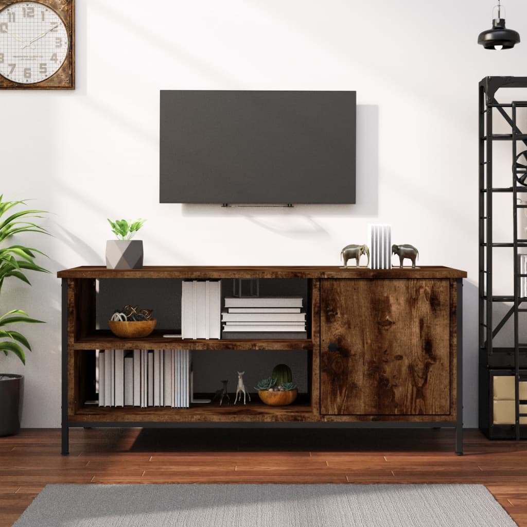 TV Cabinet Smoked Oak 100x40x45 cm Engineered Wood - Merkel Designers