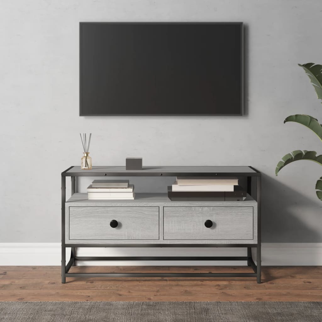 TV Cabinet Grey Sonoma 80x35x45 cm Engineered Wood - Millennium Furniture