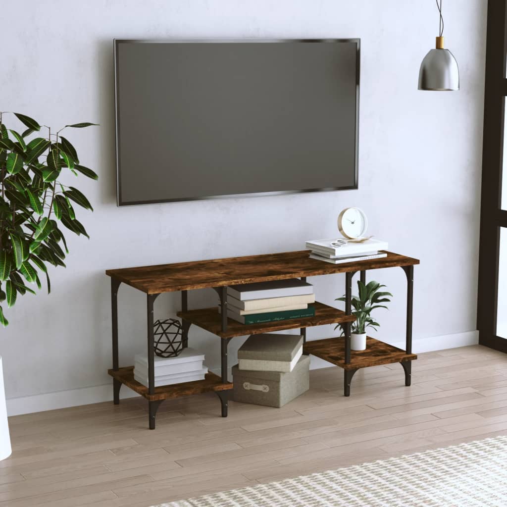 TV Cabinet Smoked Oak 102x35x45.5 cm Engineered Wood - Merkel Designers