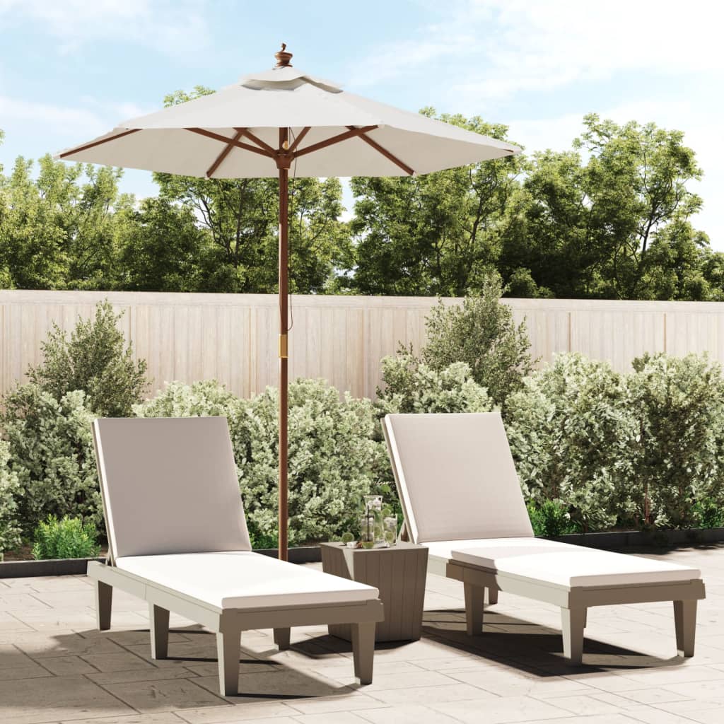 Garden Parasol with Wooden Pole Sand 196x231 cm - Brittle & Co