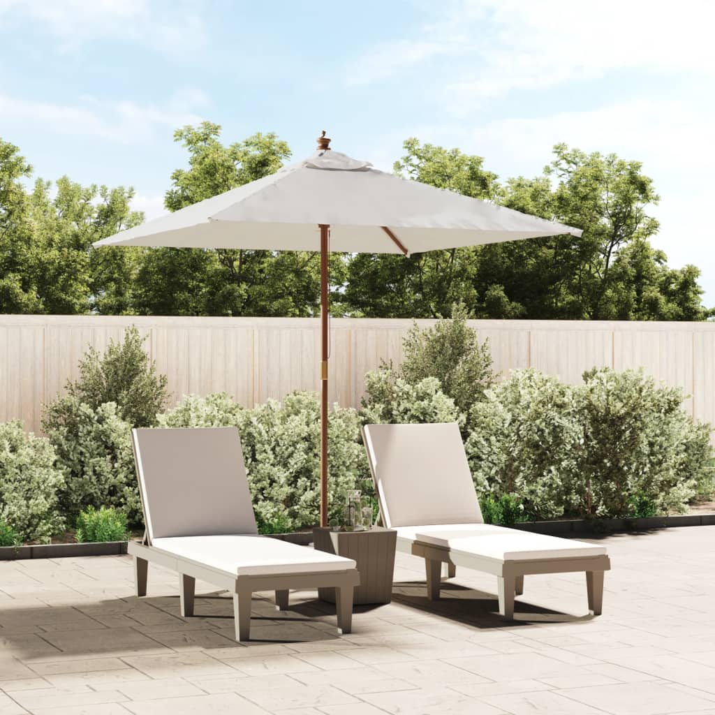 Garden Parasol with Wooden Pole Sand 198x198x231 cm - Unbeatable Bargains