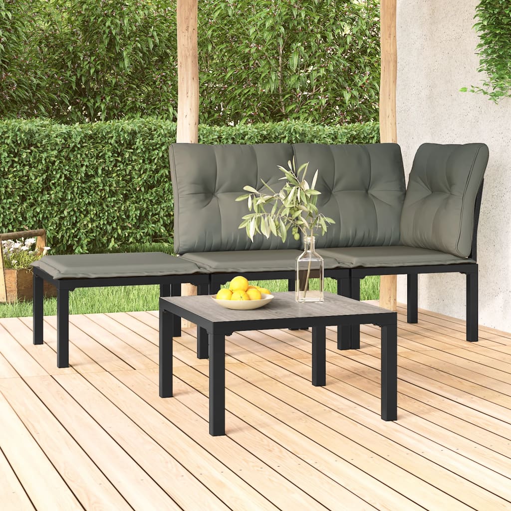 Garden Coffee Table Grey 55x55x31 cm DPC and Steel - Style and Chic