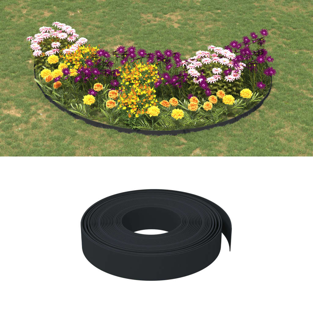 Garden Edging Black 10 m 10 cm Polyethylene - R and M Furniture
